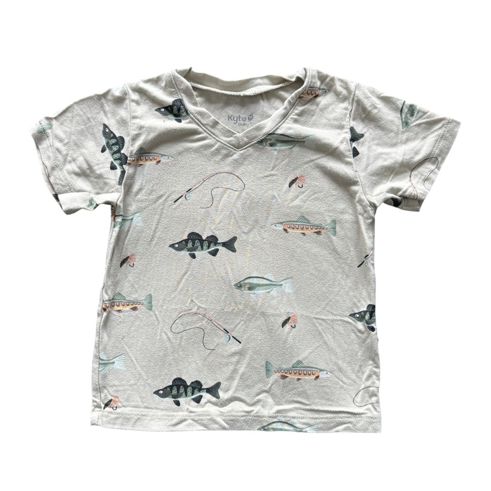 Kyte Baby Set of 3 Bamboo T-Shirts Fish Camping Prints Size 12-18 Months - Picture 2 of 8